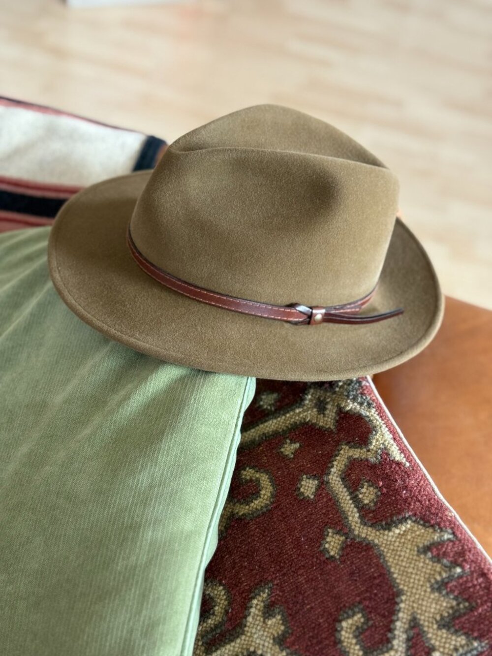 Vintage Paul Stuart 100% Beaver Fur Felt Fedora Hat Made In Italy